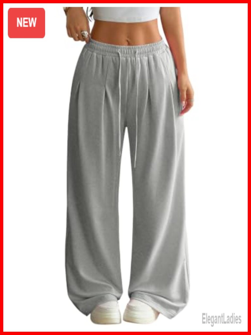 Women's Wide Leg Sweatpants High Waist Pleated Baggy Lounge Gym Pants